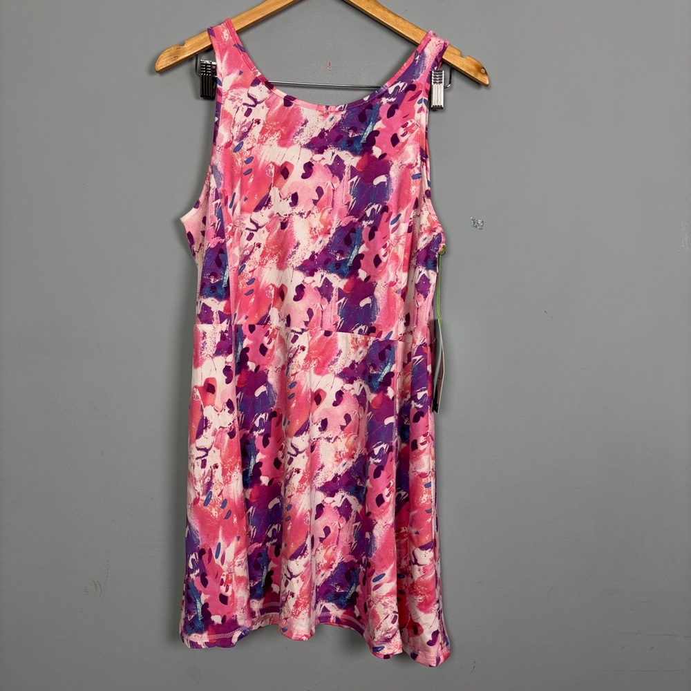 Kyodan Active Tennis Dress sleeveless with Shorts in Pink & Purple Print sizeXL